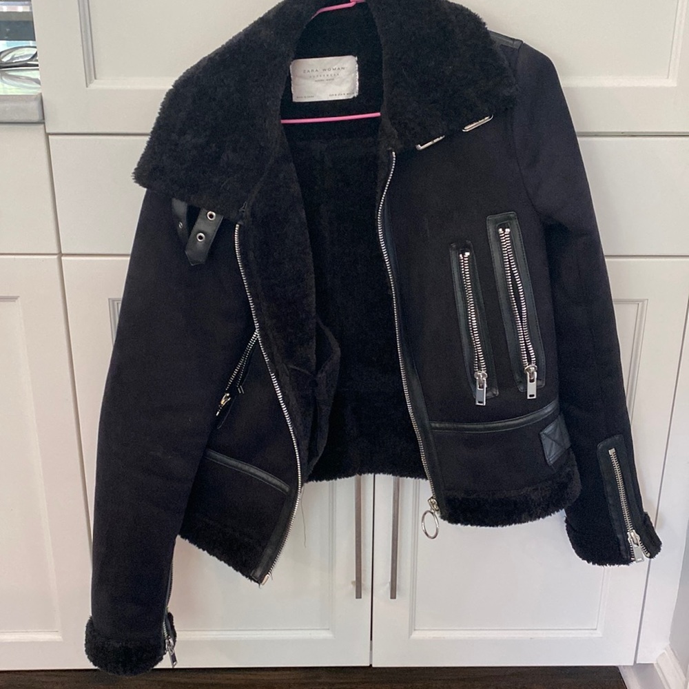 Zara Faux Fur Leather Jacket